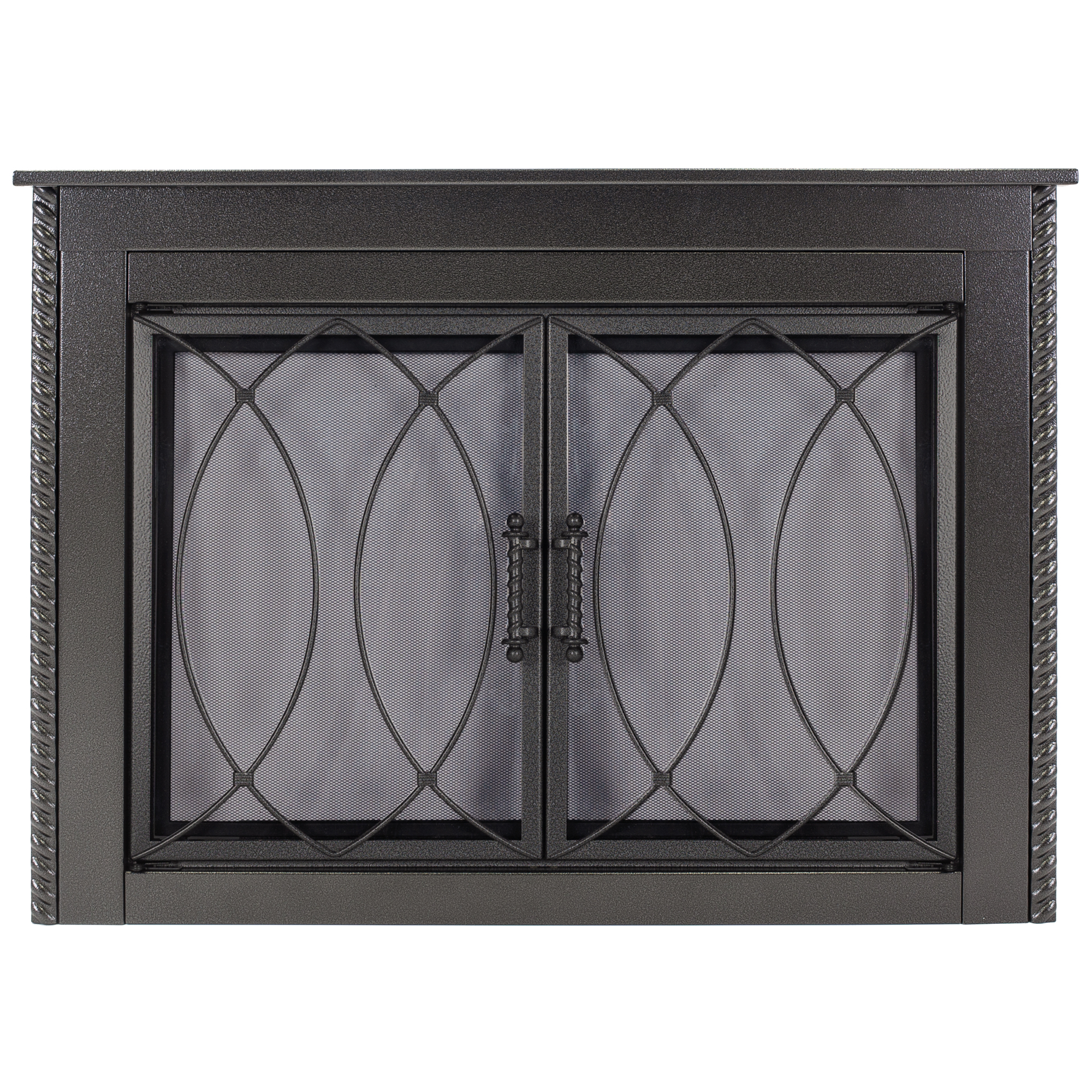 Pleasant Hearth Amhearst Fireplace Glass Door, For Masonry Fireplaces, Small, Hammered Black, Model# AM-2100